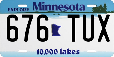 MN license plate 676TUX