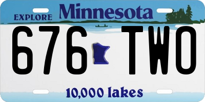 MN license plate 676TWO