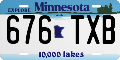 MN license plate 676TXB