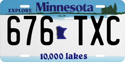 MN license plate 676TXC