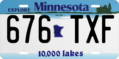 MN license plate 676TXF
