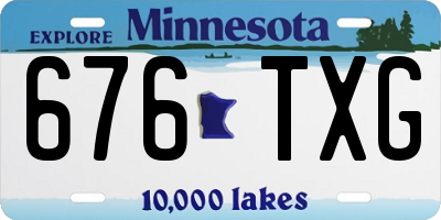 MN license plate 676TXG