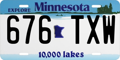 MN license plate 676TXW