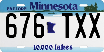 MN license plate 676TXX