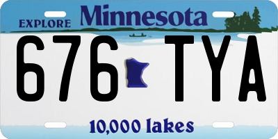 MN license plate 676TYA