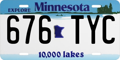 MN license plate 676TYC