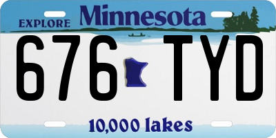 MN license plate 676TYD