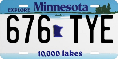MN license plate 676TYE