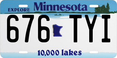 MN license plate 676TYI