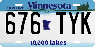 MN license plate 676TYK