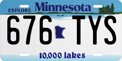 MN license plate 676TYS
