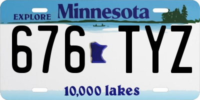 MN license plate 676TYZ
