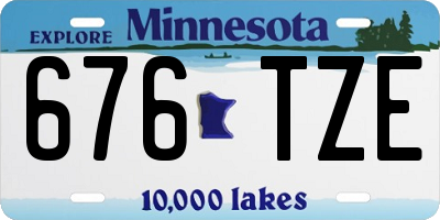 MN license plate 676TZE