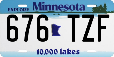 MN license plate 676TZF