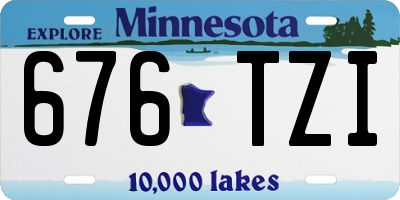 MN license plate 676TZI