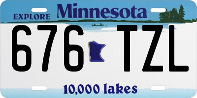 MN license plate 676TZL