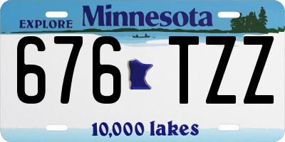 MN license plate 676TZZ
