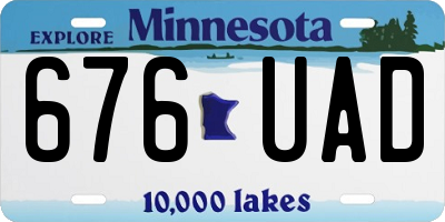MN license plate 676UAD