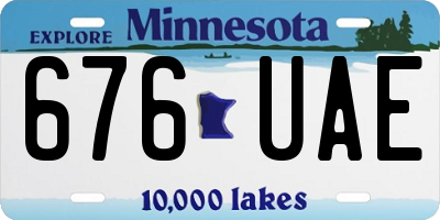 MN license plate 676UAE