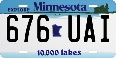 MN license plate 676UAI
