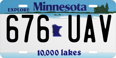 MN license plate 676UAV