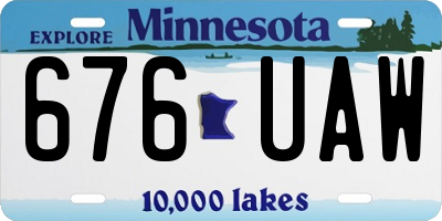 MN license plate 676UAW