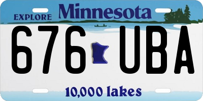MN license plate 676UBA