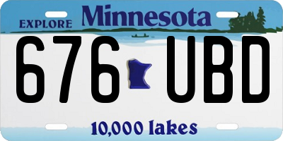 MN license plate 676UBD