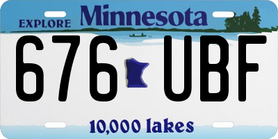 MN license plate 676UBF