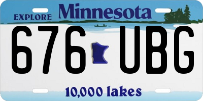 MN license plate 676UBG