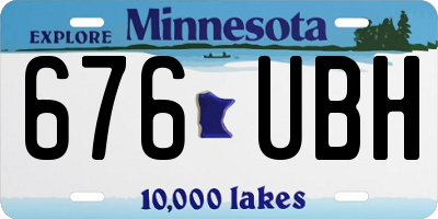 MN license plate 676UBH