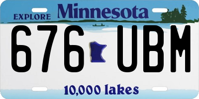MN license plate 676UBM