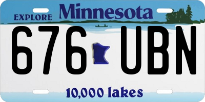 MN license plate 676UBN
