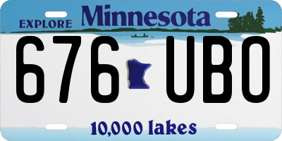MN license plate 676UBO