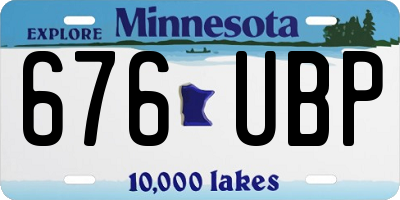 MN license plate 676UBP