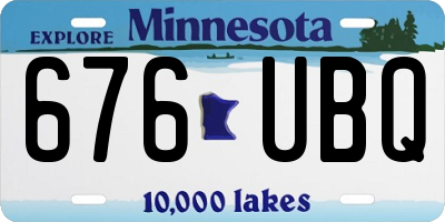MN license plate 676UBQ