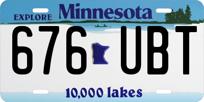 MN license plate 676UBT