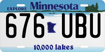 MN license plate 676UBU