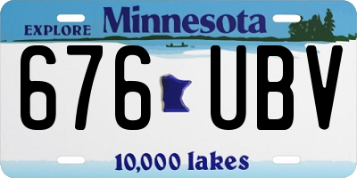 MN license plate 676UBV