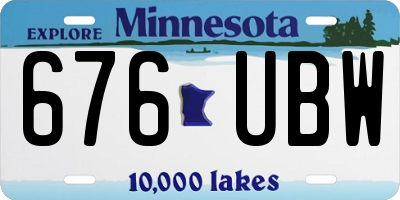MN license plate 676UBW
