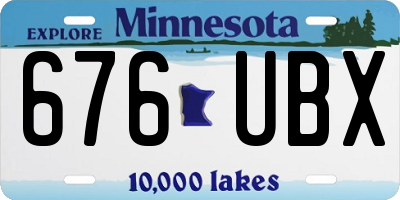 MN license plate 676UBX