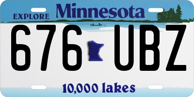 MN license plate 676UBZ