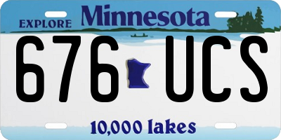 MN license plate 676UCS