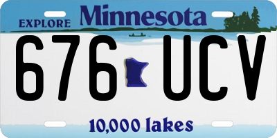 MN license plate 676UCV