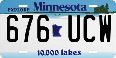 MN license plate 676UCW