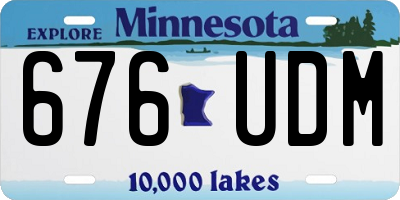 MN license plate 676UDM