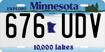 MN license plate 676UDV