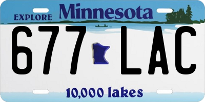 MN license plate 677LAC