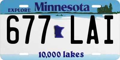 MN license plate 677LAI