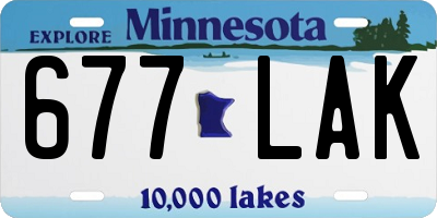 MN license plate 677LAK